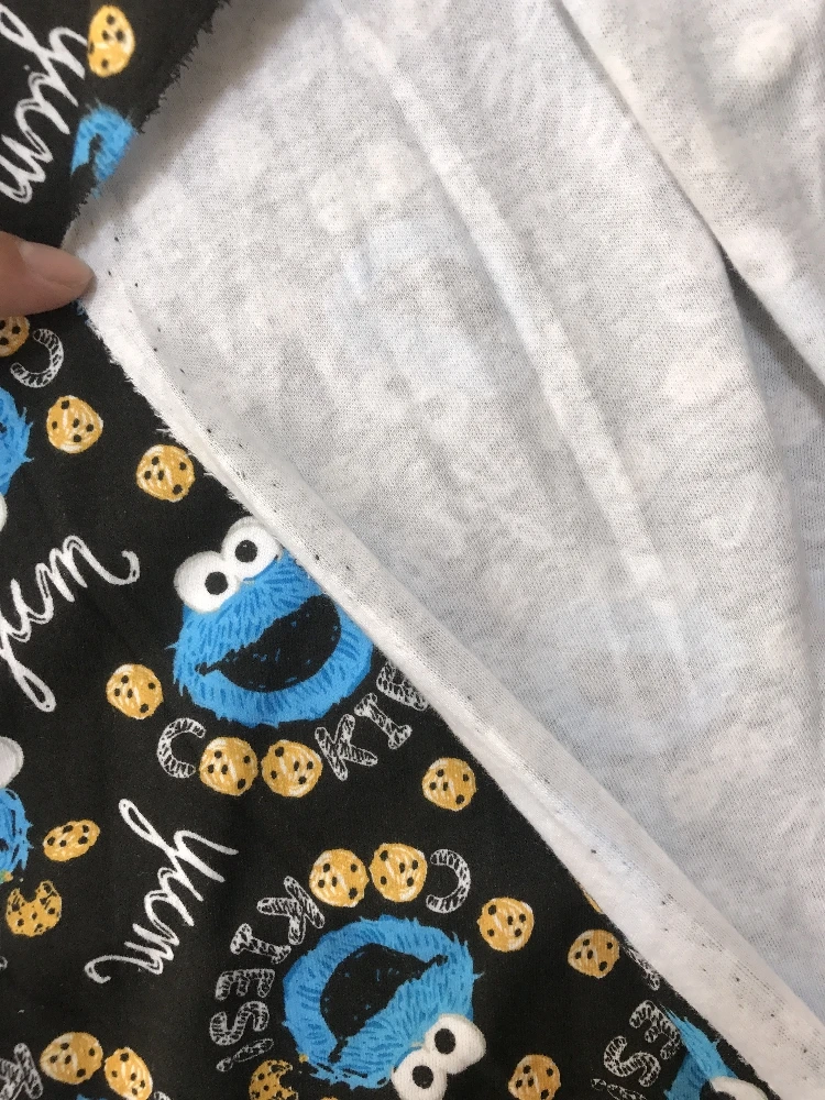 Синий Улица Сезам Cookie Monster двойной трикотажной хлопковой ткани для Вышивание