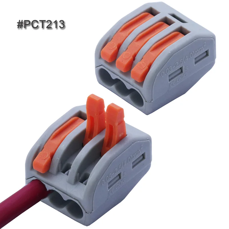 100pcs 222 Mini Fast Wire Connectors Universal Compact Wiring Connector Push-in Terminal Block Splice Cable Splitter | Обустройство
