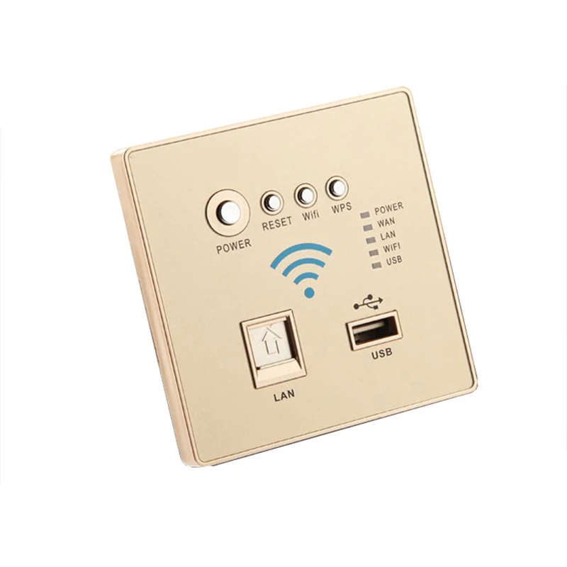 300 м скорость черный Wi-Fi usb зарядка Wi-Fi розетка, USB розетка настенный встроенный беспроводной AP маршрутизатор телефон настенный заряд - Цвет: Gold