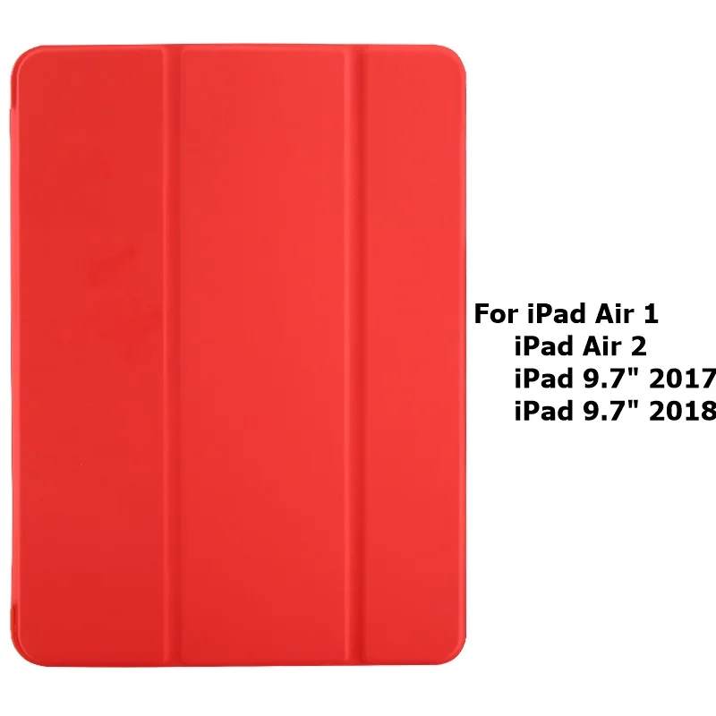 Чехол для iPad Air 1 Air 2 5th 6 9," Чехол для нового iPad 9,7 дюймов чехол Смарт кожаный Стенд мягкий чехол kimTHmall - Цвет: Red
