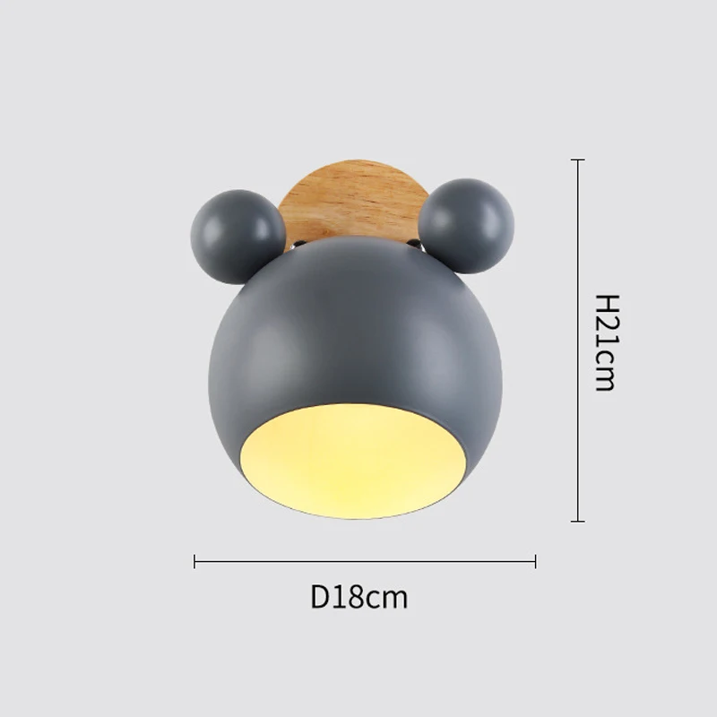 Скандинавский настенный светильник из массива дерева макарон креативный