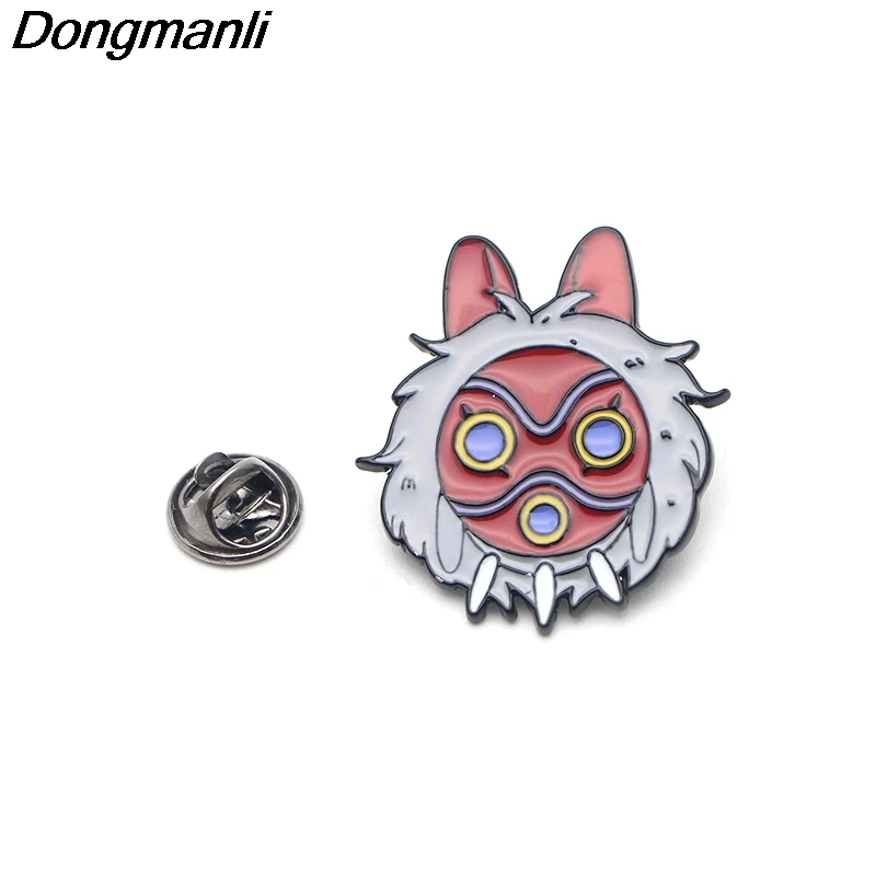 P3169 Dongmanli Mononoke маска hime металлические эмалированные булавки и броши для женщин и мужчин нагрудные булавки сумки значок крутые подарки