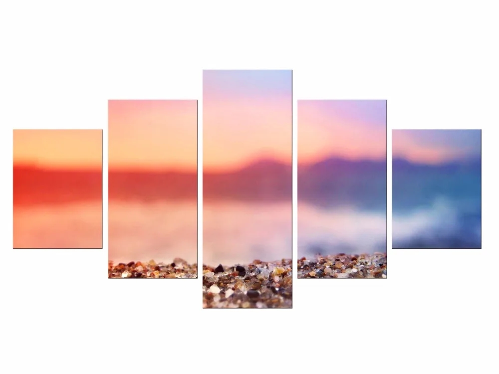 5 шт. закат The Rocks пляж морской пейзаж домашний Настенный декор холст картина