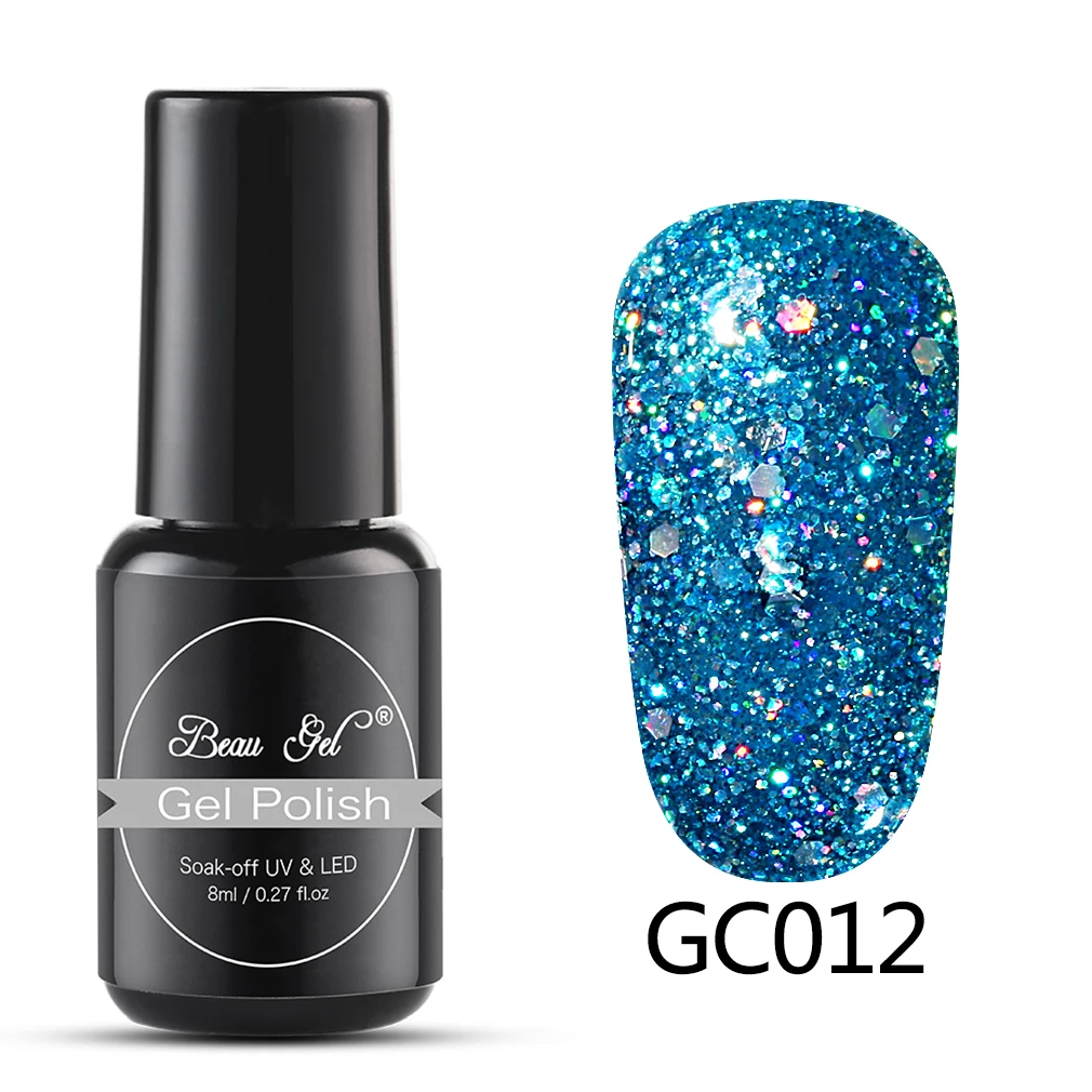 GC012 Beau гель 8 мл гель для ногтей бриллиантовый блеск с ультрафиолетовым свечением Гель-лак для ногтей светодиодный светильник гель лак Полупостоянный Гель-лак грунтовка для ногтей - Цвет: GC012
