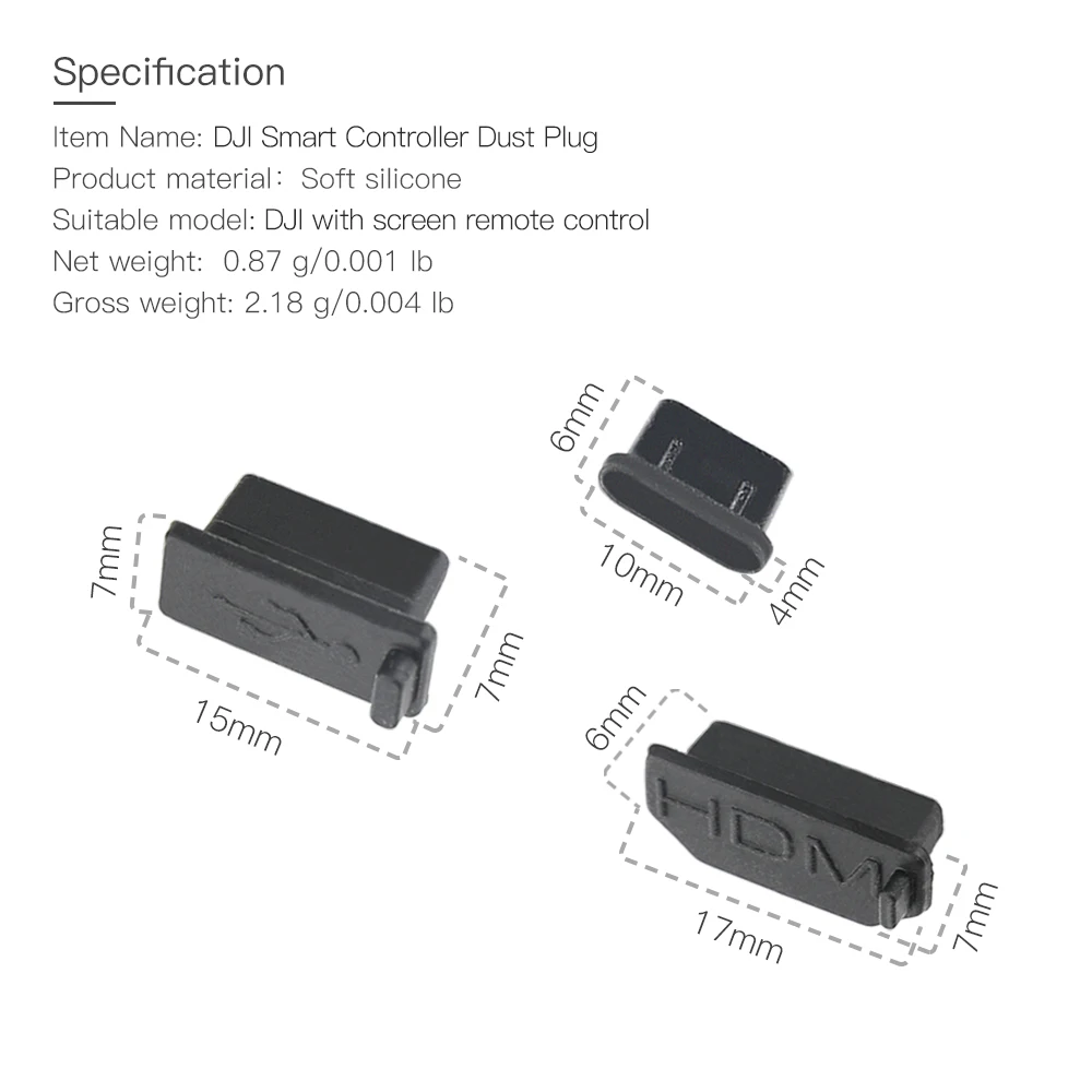 3 шт./компл. силиконовая Пылезащитная заглушка для DJI Mavic 2 Smart Controller HDMI/USB/Type-C крышка