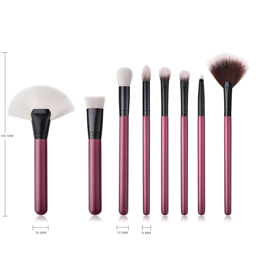 GUJHUI Роскошные professional Pennello да trucco 8 шт. косметическая с деревянной ручкой расчёски