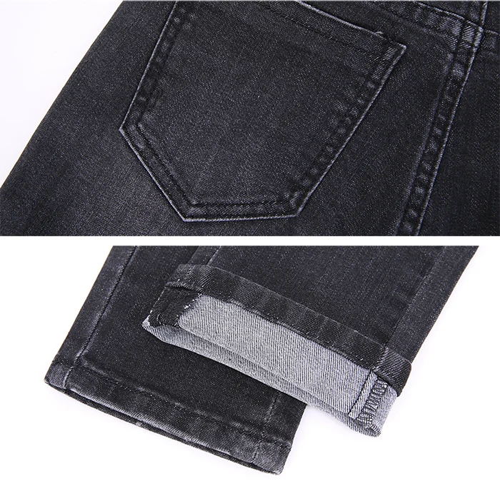 LEIJIJEANS Новое поступление весенние черные джинсы классического и завышенной талией, ухода за кожей стоп для женщин размера плюс джинсы скинни, карандаш джинсы 7252