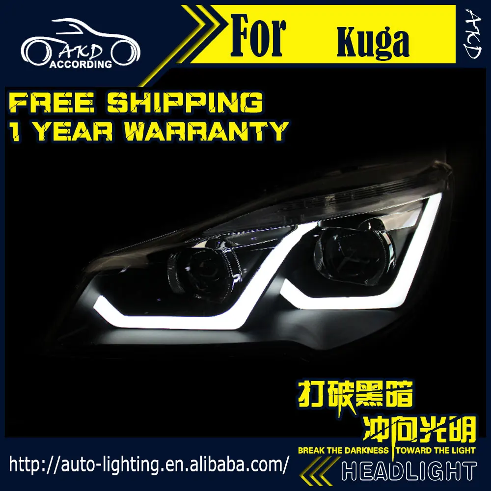 AKD автомобильный Стайлинг Головной фонарь для Ford Kuga фары- Escape светодиодный DRL D2H Hid Angel Eye сигнал Би ксеноновый луч