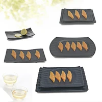 japanese style barbecue dish black frost dinnerware western style food rectangle plate hot pot restaurant a5 melamine tableware