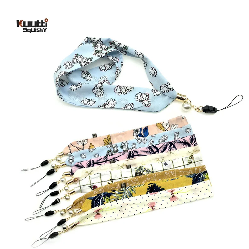Kuutti 1 шт. Элегантный Летний Шелковый брелок для ключей на шею ремень Флора значок шаблона держатель шеи веревки для DIY телефон ремень аксессуары