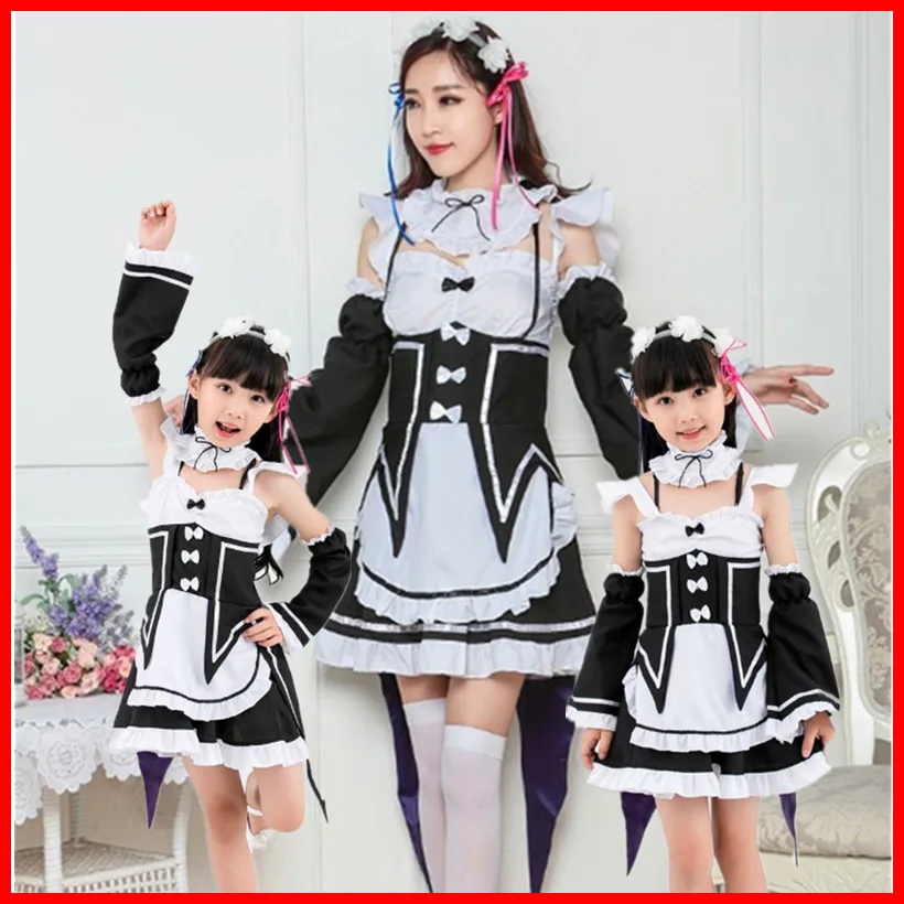 Re: zero Ram Rem косплей платье костюмы парики горничной костюм на Хэллоуин Re жизнь в
