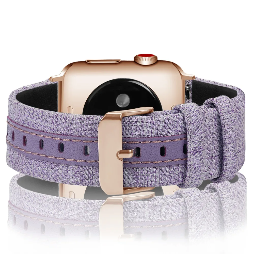 Холщовый кожаный ремешок для apple watch, ремешок для apple watch 5 4 3 44 мм 40 мм 42 мм 38 мм Iwatch series 5 4 3 correa, браслет для часов