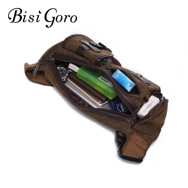 Bisi Goro 2019 Новая мужская повседневная прочная поясная сумка холщовая новая Хип бум