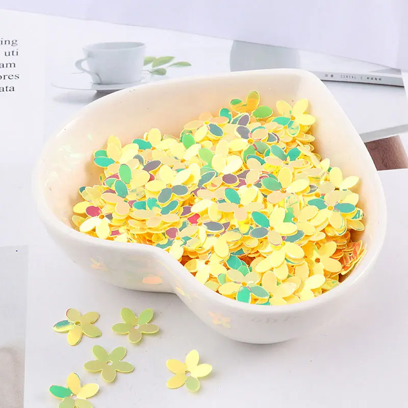 Golden light yellow Бисер для шитья цветов, 10 мм, блестки, сделай сам, 350 шт, для рукоделия, блестки, плоская смола - Цвет: Golden light yellow