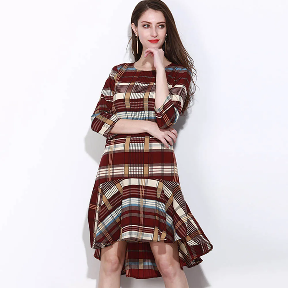 Горячая Распродажа красный летнее платье новый милый Половина рукава плюс