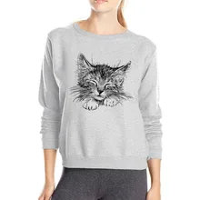 Lovely black Cat Hoodies Women Cotton Clothes Brand Good Quality Casual Hoody Hot sale cute cat Hoody Funny Hoody cool Outwear