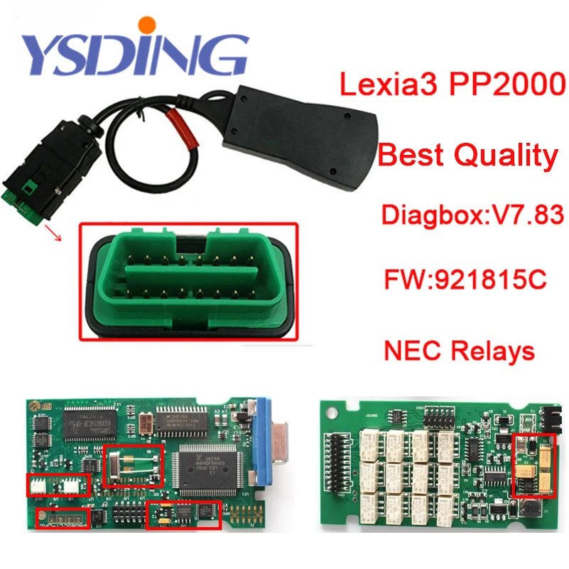 Качество AAA Diagbox V7.83 lexia 3 серийный 921815C прошивка! Lexia3 PP2000 для Ci troen Pe udiagnostic