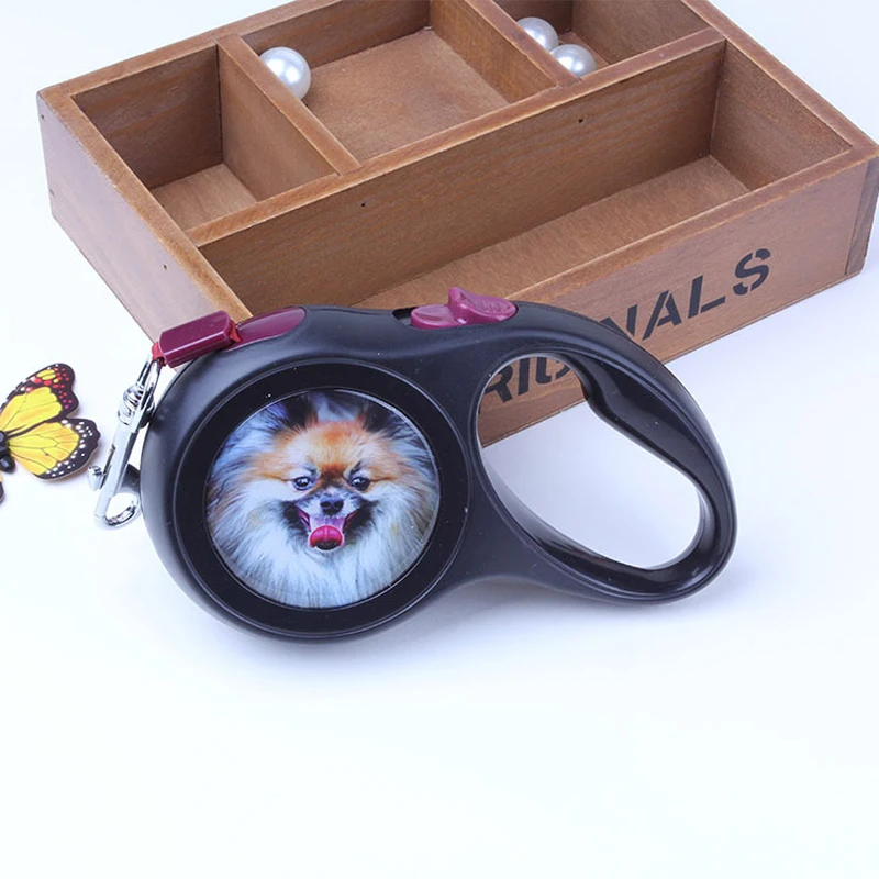 Мультфильм полиэстер собаки поводок Регулируемая животный принт Автоматическая