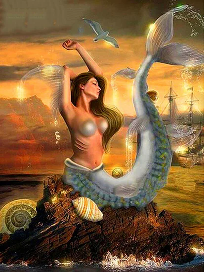 Циркулярный completa Diamante bordado &quotSereia&quot 5D mosaico de diamante DIY pintura ponto cruz imagem gif | Дом и сад