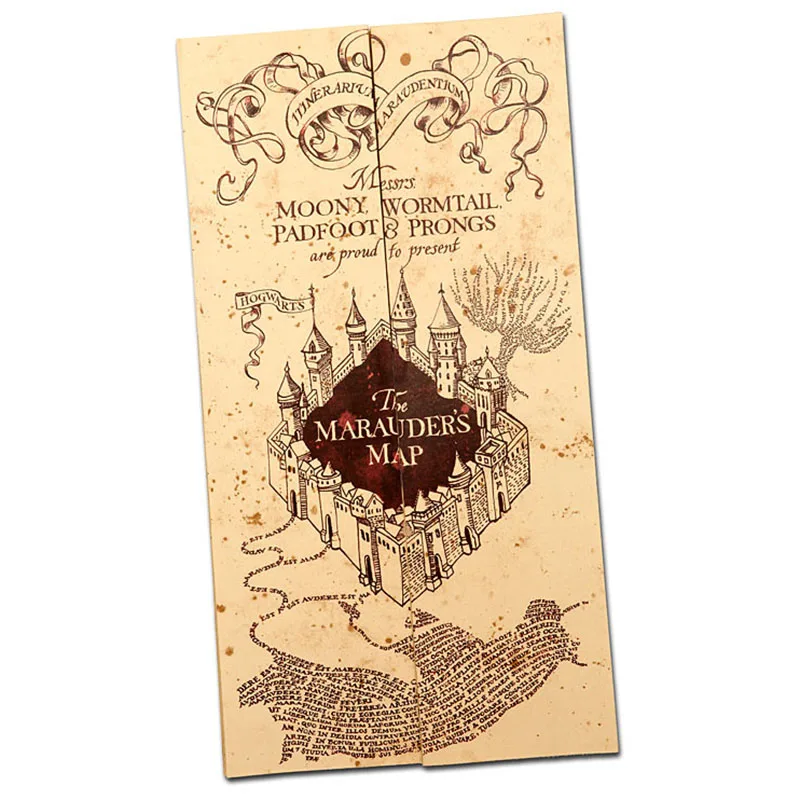 Цвет: желтый 77*22 см Hogwarte The Marauder карта волшебного мира Косплей коллекция магический реквизит для Harri Live Point карта детские игрушки подарки - Цвет: Цвет: желтый