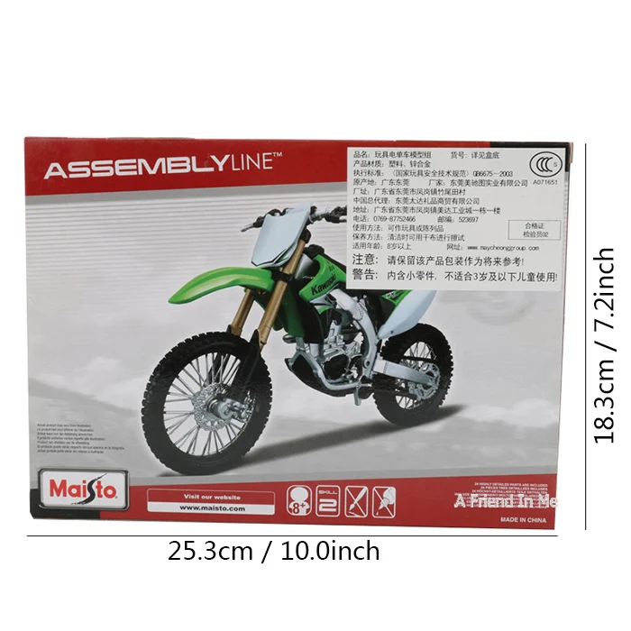 Maisto 1:12 собранная модель мотоциклетная игрушка сплав пластик KX450F пересеченной местности мотоцикл строительные наборы детские игрушки