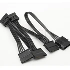 Кабель питания PZ с 4-контактным IDE Molex на 5-портовый 15-контактный SATA, провод 18AWG для жесткого диска, SSD, ПК, сервера, сделай сам, 1 шт.