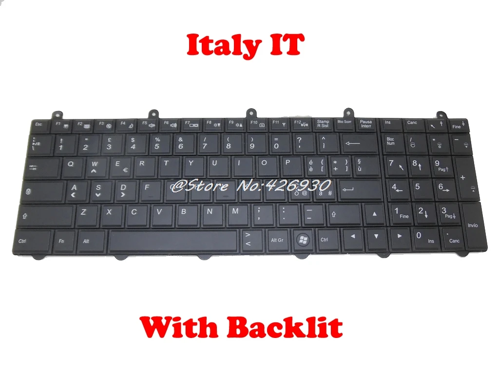 

US DM IT GR CZ Backlit Keyboard For CLEVO P157SM United States 6-80-P17S0-010-3 V132150BK3 Belgium BE 6-80-P170-240-3 V132150BK3