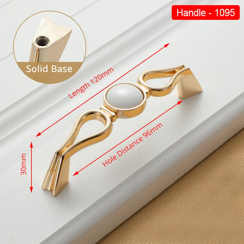 1095-96GW NAIERDI золотые белые Creamic золотые ручки для шкафа, круглая ручка для выдвижных ящиков, кухонные дверные ручки, Мебельная ручка, дверная фурнитура для шкафа - Цвет: 1095-96GW