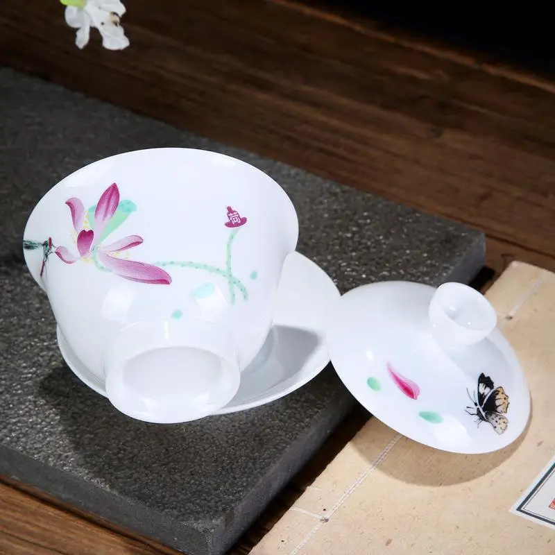 Китайские чайные наборы Gaiwan чайный сервиз китайской традиции Gai Wan фарфоровый