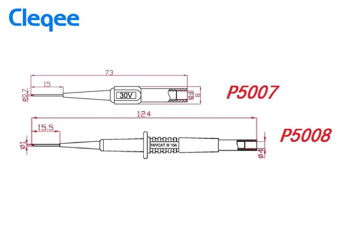 Изоляционная игла для пирсинга Cleqee P5007 P5008 2 шт. неразрушительный мультиметр