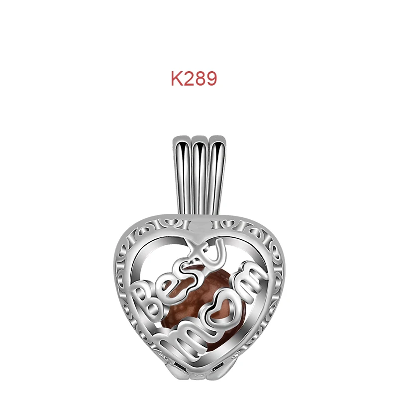 K289N08 EUDORA жемчужная клетка серебряный цвет медальон ароматерапия с парфюмом эфирное масло диффузор ожерелье 8 мм медальон кулон для DIY ювелирных изделий - Окраска металла: K289N08