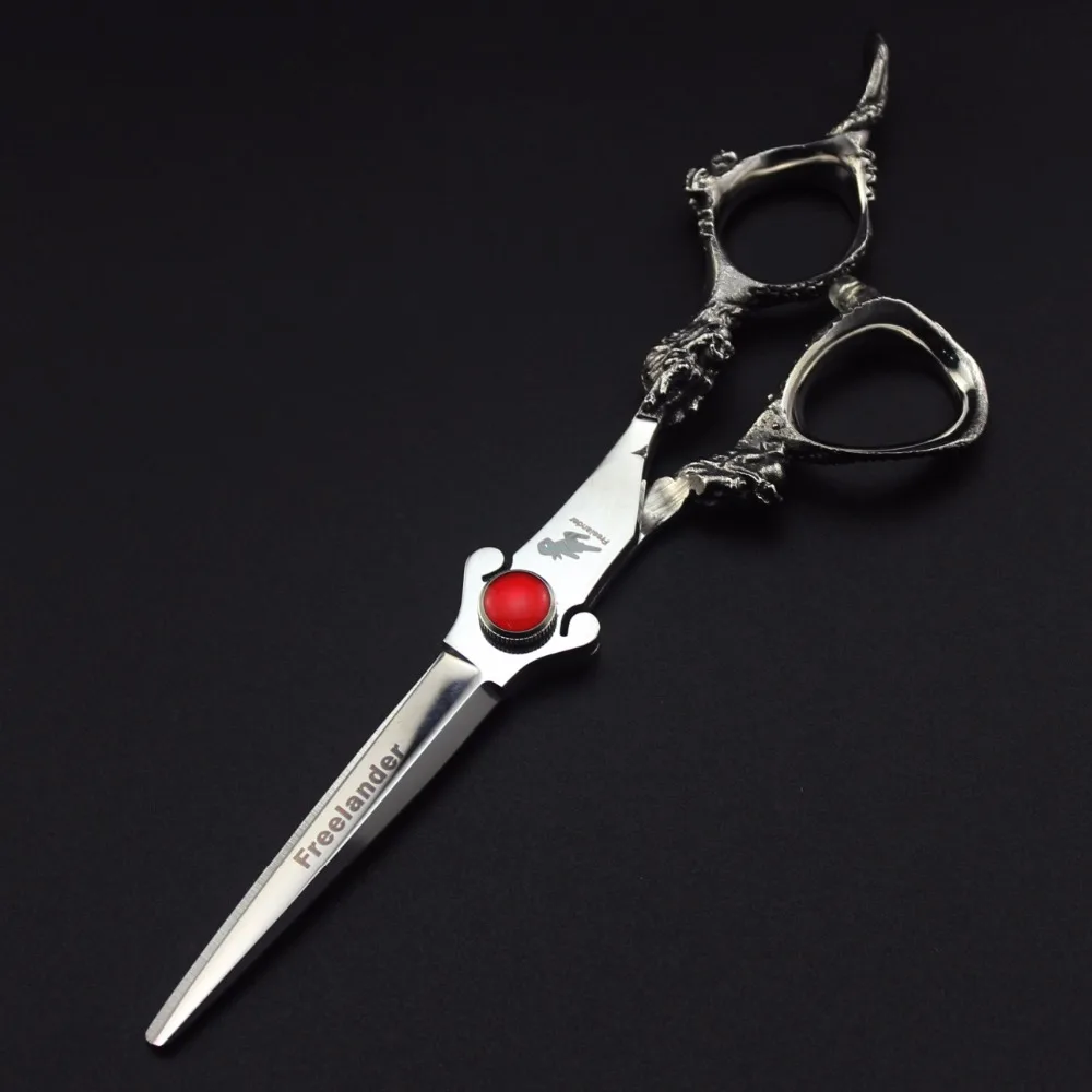 

Freelander 6.0'' professional Japan 440c pink/silver/gold sword - shaped dragon handle hairdressing scissors