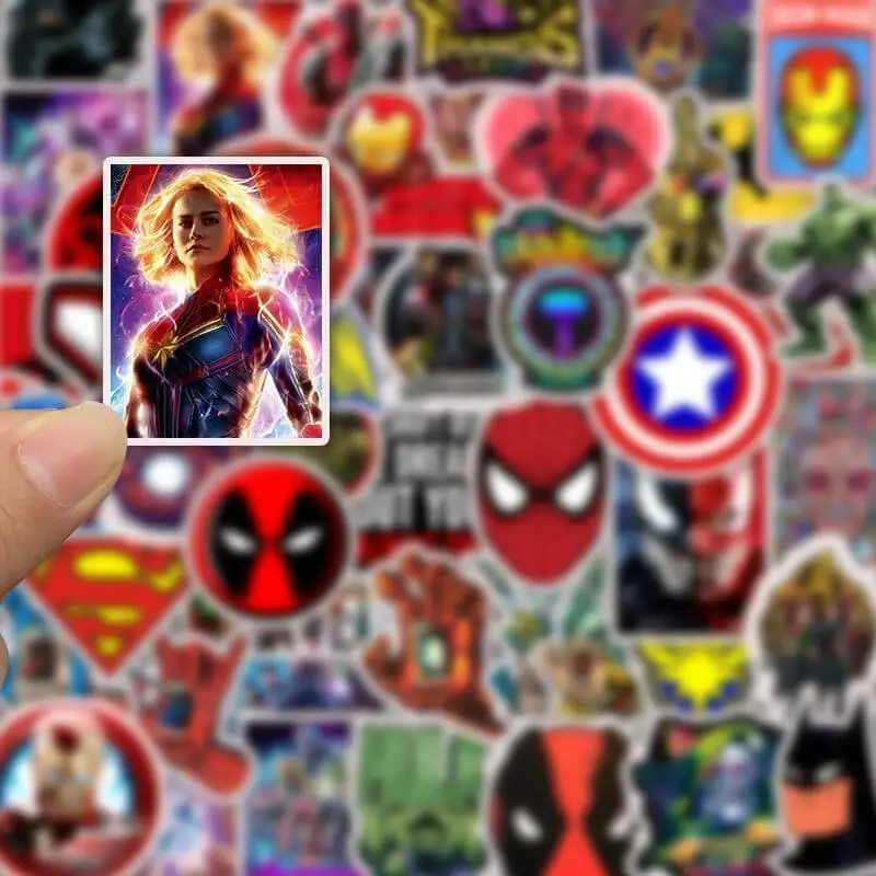 50 шт. Marvel Мстители эндигра стикер s Мультфильм Супер Герои Фильм стикер для ноутбука багаж скейтборд дети игрушечные наклейки