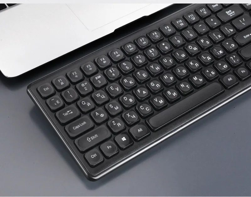 KB940 USB Проводная русская клавиатура, черная мультимедийная клавиатура, 108 клавиш, низкий уровень шума, эргономичная клавиатура для настольного компьютера