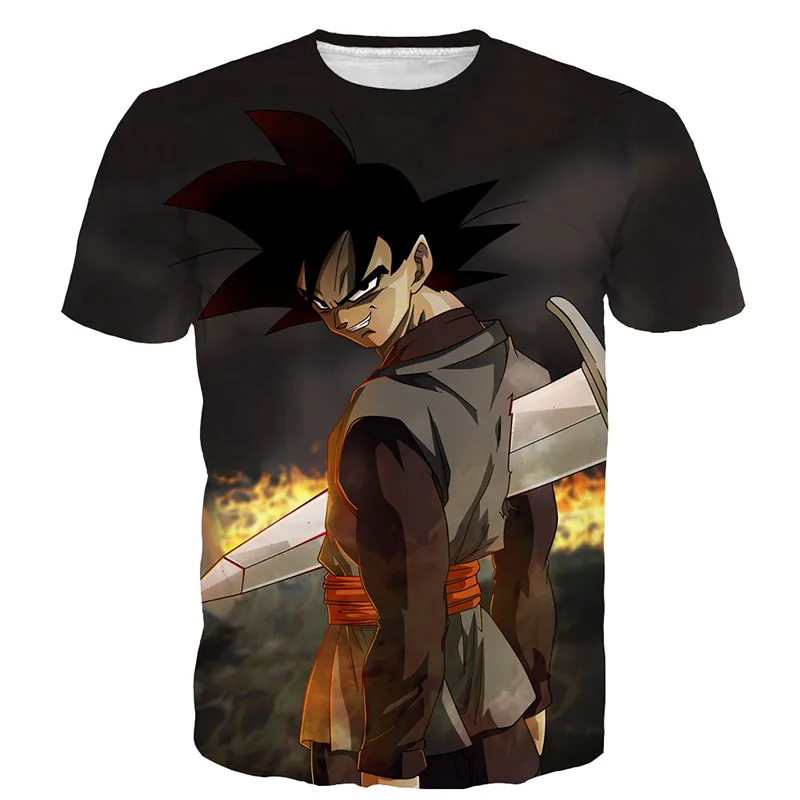 black goku Dragon Ball Z футболки мужские летние с 3D принтом супер сайян Сон Гоку черный Вегета Битва Драконий мяч Повседневная футболка Топы футболки - Цвет: black goku