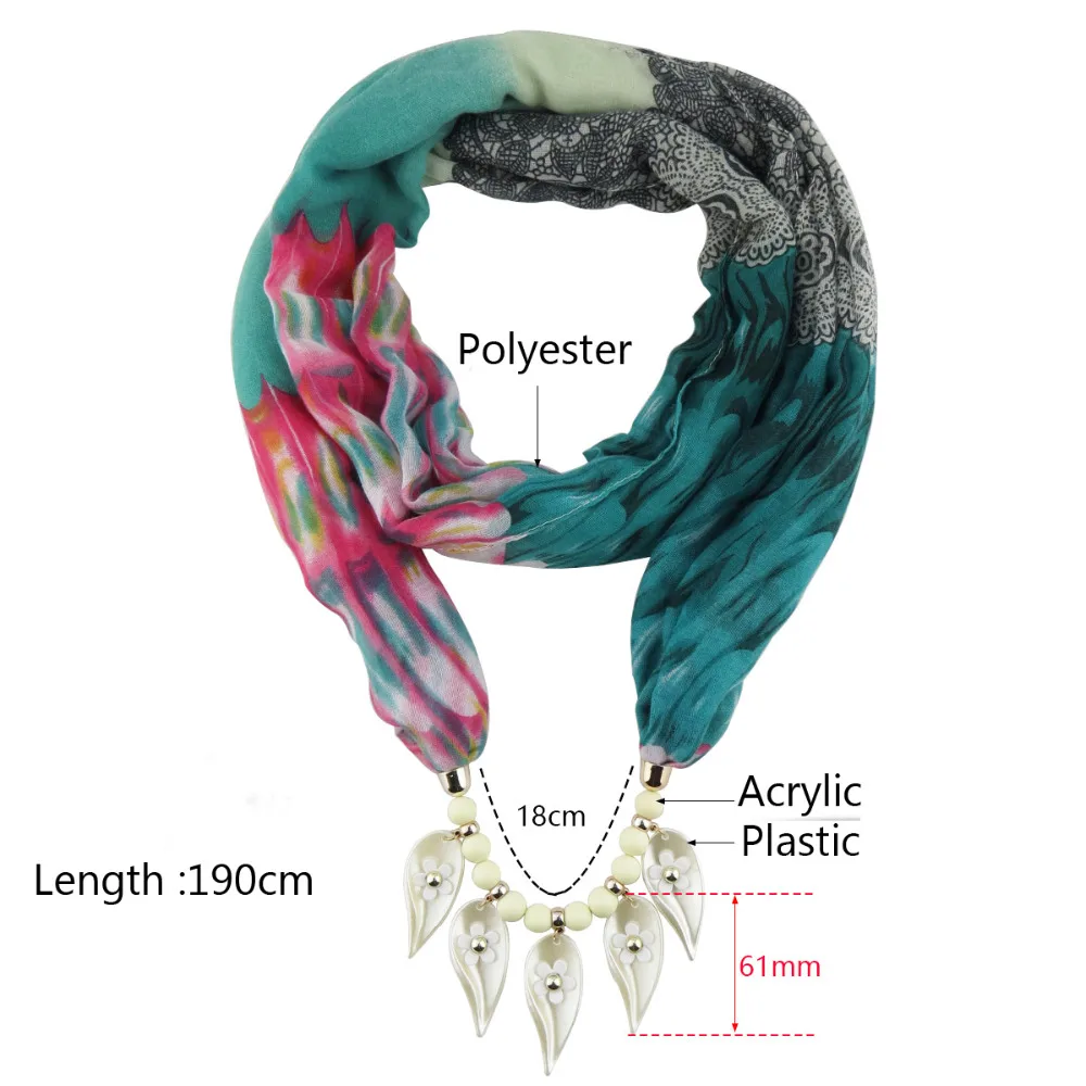 2019 Necklaces Pendants Long Leaves Pendant Scarf Neckerchief Winter Necklace For Women Bijoux Gifts | Украшения и аксессуары