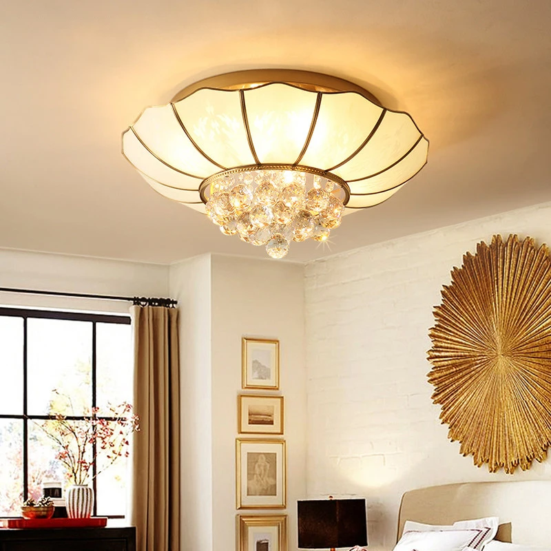 Американский настоящий латунный потолочный светильник Европа фойе спальня