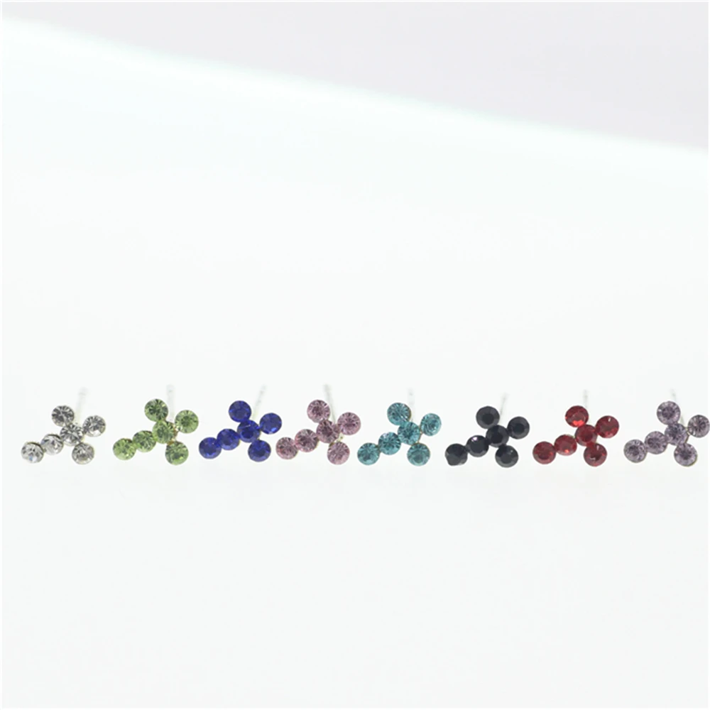 20PCS Women's Fashion Earrings 925 Sterling Silver Stud Cross Earring Cubic Zirconia Jewelry Wholesale | Украшения и