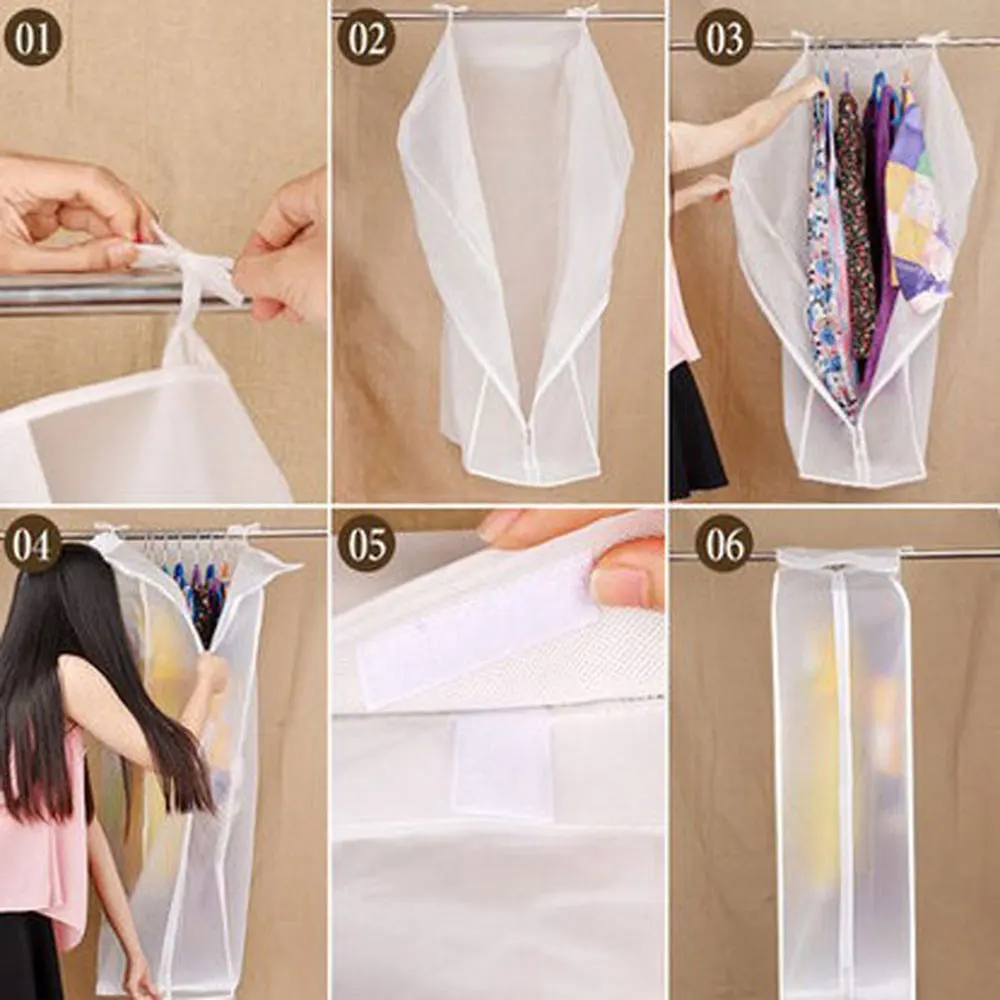 

1PC PEVA Clothes Storage Bag Garment Suit Coat Dust Cover Protector Wardrobe Bags Pouch for Home Clothing Storage Organization
