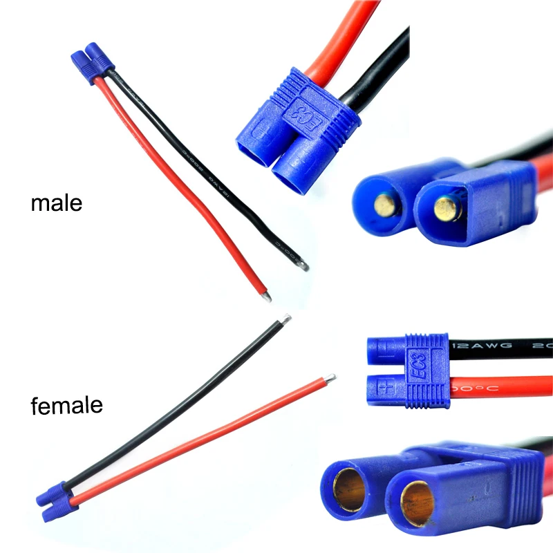 Amass EC2 EC3 EC5 2,0 мм 3,5 мм 5,0 мм банан Женский Мужской Разъем с 10 см 12 см 12awg 18awg силиконовый провод RC Lipo батарея