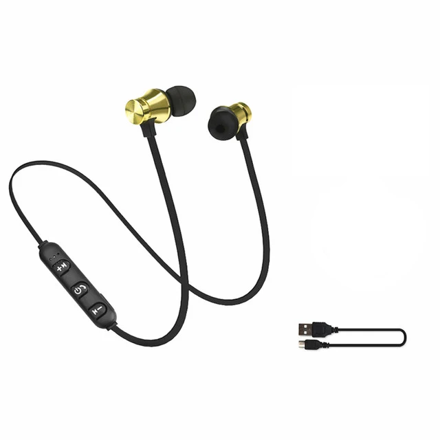 Gold Магнитные Bluetooth наушники, Спортивные Беспроводные наушники, Bluetooth гарнитура, наушники с микрофоном для huawei Xiaomi samsung XT11 - Цвет: Gold