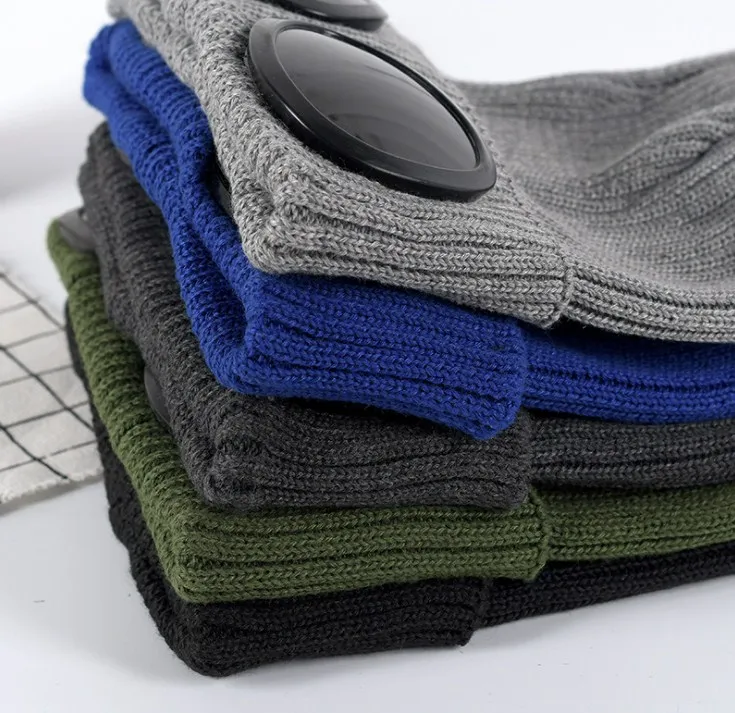 Зимние шапки для женщин модная теплая шапка Skullies Beanies с солнцезащитными очками