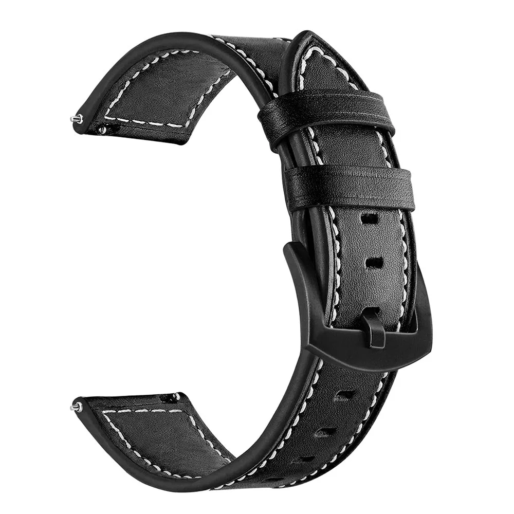 Ремешок для часов из натуральной кожи 20 мм 22 мм для samsung Galaxy Watch 46 мм 42 мм gear S3 сменный спортивный ремешок стальной браслет с застежкой