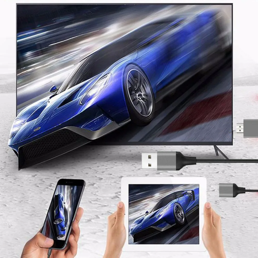 ECos Slimy tv Stick 1080 P Full HD HDMI Airplay кабель смартфон USB проводной ТВ палочки для iOS и Android