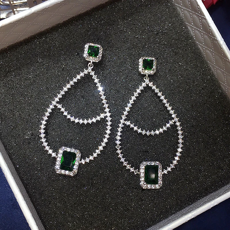 Серьги-подвески женские с фианитами для свадьбы | Украшения и аксессуары