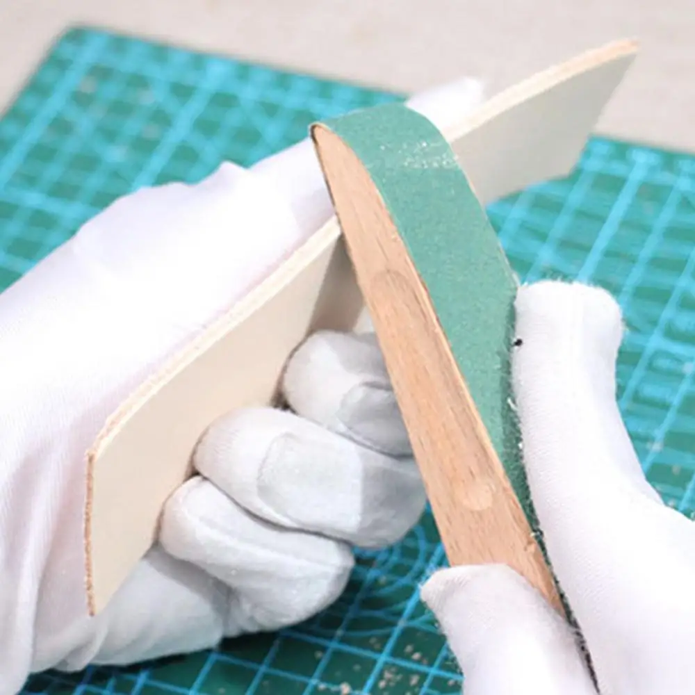 Ручной работы из кожи DIY деревянный шлифование наждачной бумагой блока (cпeциaльнo