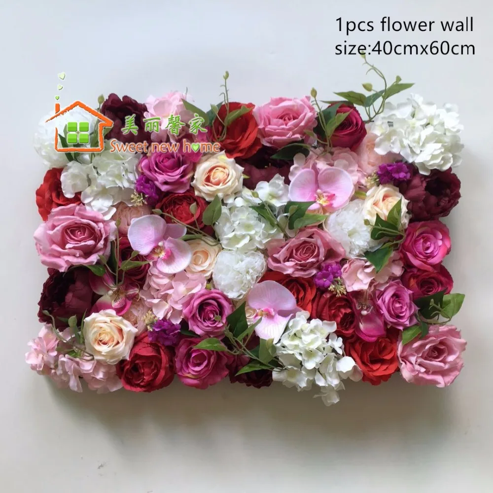 3D Artificial Flower Wall DIY Wedding Background New Hydrangeas Royal Rose Lawn Pillar Fake Plate Road Lead Home | Дом и сад