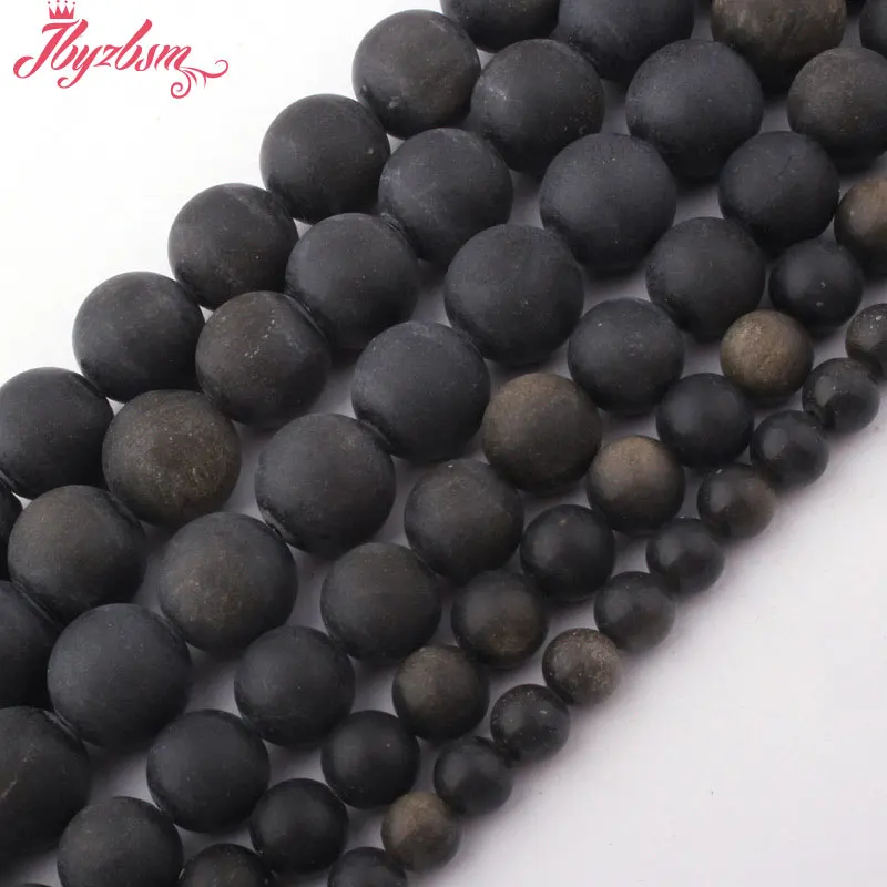 Круглые Бусины Из морозного камня золотистого обсидиана 6 8 10 12 мм бусины из