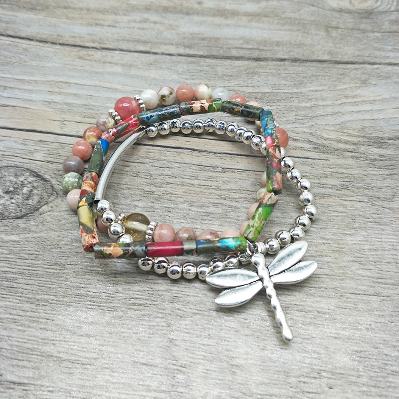 Новые модные многослойные милые браслеты с подвесками в виде стрекозы для женщин