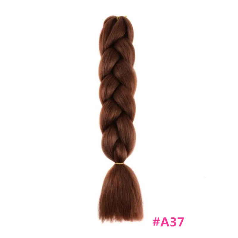 #27 Pervado волосы 2"(60 см) 1 шт. большие синтетические косы волосы для наращивания серый розовый синий сплошной цвет крючком плетение волос оптом - Цвет: #27